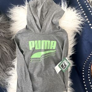 Boy Puma Long sleeve Gray Tee/w Hoodie.
